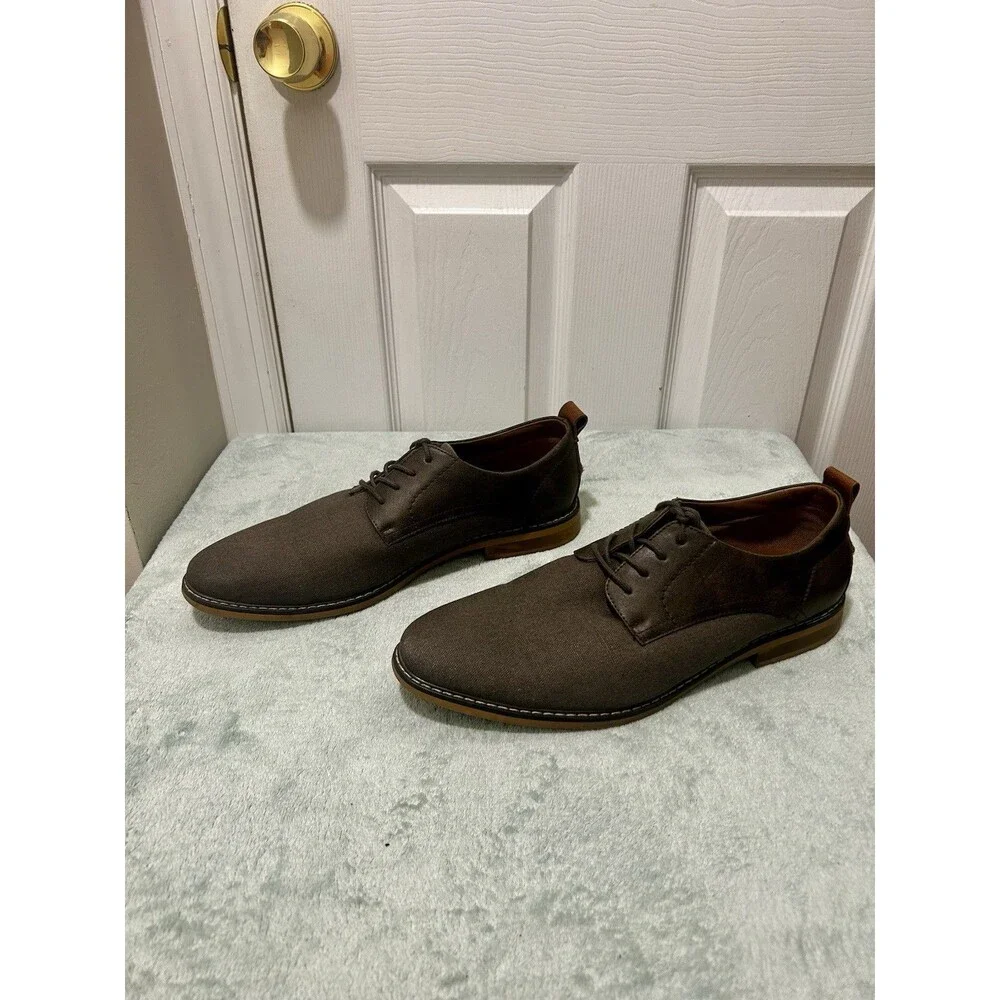 George Men’s Brown Oxford Dress Shoes Lace Up Size 13 Memory Foam Casual Formal